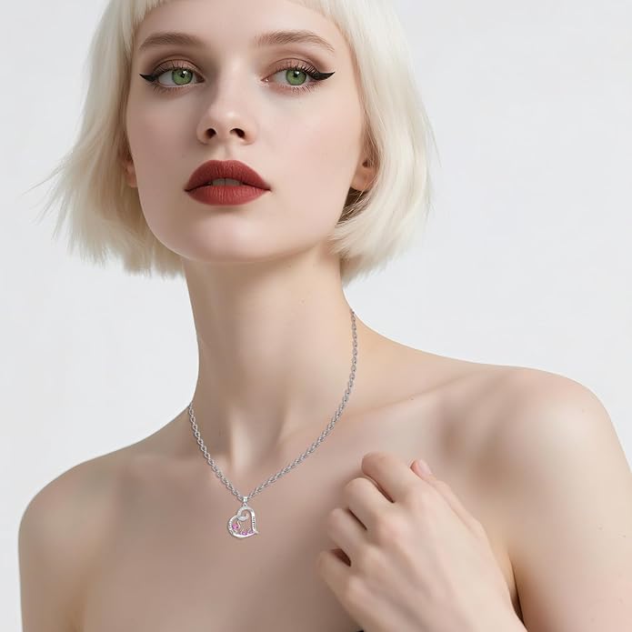 JUSTKIDSTOY Flamingo Necklace 925 Sterling Silver Animal Pendant with Cubic Zirconia Flamingo Bird Necklace Gifts for Women Wife Girlfriend