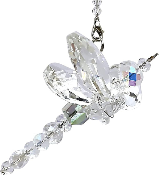 Dragonfly Gift - Crystal Dragonfly - Crystal Figurines- Car Charm - Rainbow Maker - Dragonfly Charm - Prism Suncatcher for Garden, Home, Car and Window Décor - Gifts for Mom - Gifts for Grandma