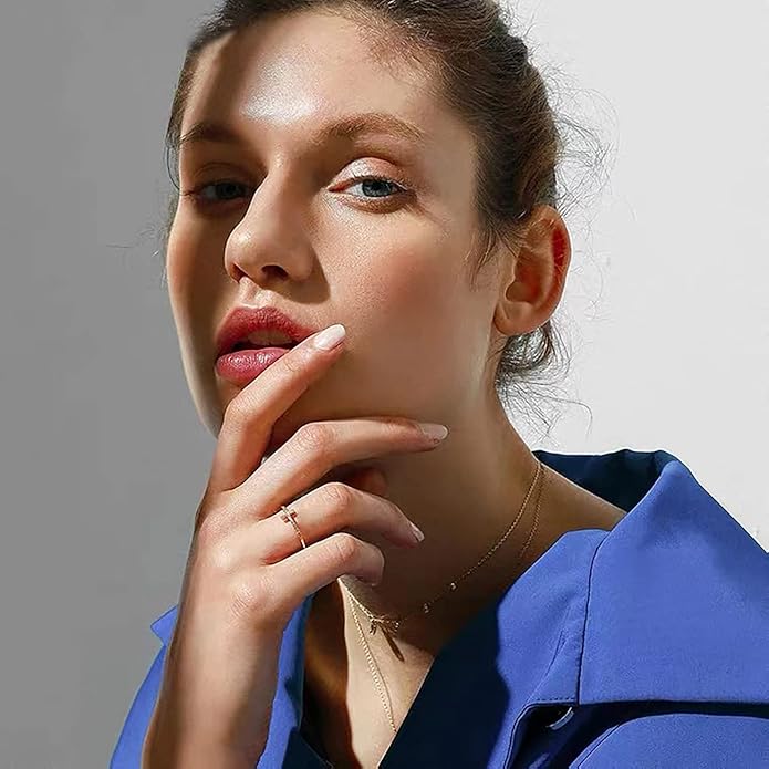 ZOERAY 10PCS 14K Gold Plated Stacking Rings for Women Thumb Stackable Knuckle Band Rings Plain Twist Thin Joint Finger Wedding Gold Ring Set for Women Size 4 to 11