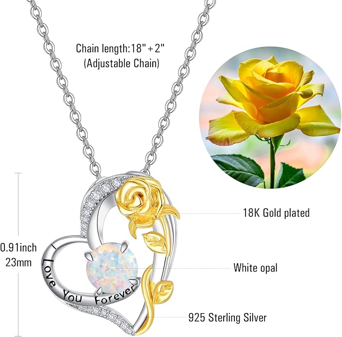 Palpitate Heart Necklaces for Women Forever Love Pendant Necklace Anniversary Valentine's Day Gifts for Lovers Wife Her Mom