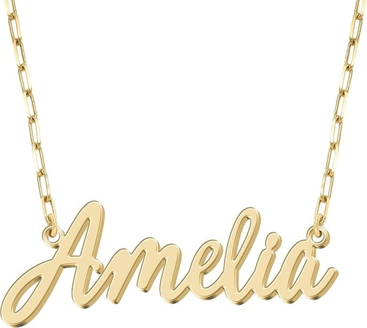Personalized Name Necklace | Sterling Silver/Stainless Steel | 14 Fonts, 4 Colors, 5 Chains | Tarnish-Free, Handmade Gift for Women: Mom, Daughter, Sister | Ideal for Birthday, Mother's Day,Christmas