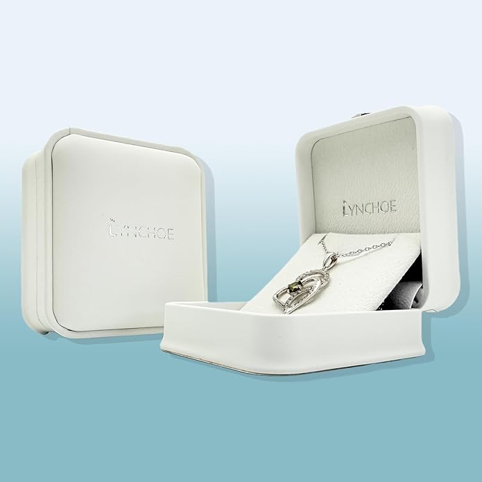 Heart Birthstone Silver Necklace for Women, S925 Sterling Silver Pendant Necklace Birthday Jewelry Gifts for Her Mother Mom Wife Girlfriend