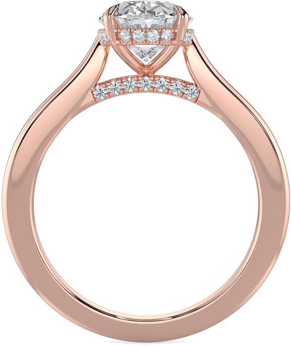 14K and 18K White Yellow and Rose Gold Lab Grown Diamond Solitaire Engagement Ring for Women, 4 Prong Rings for Wedding and Valentine Gift 1 to 2 Carat TW (Color E-F, Clarity VVS-VS)