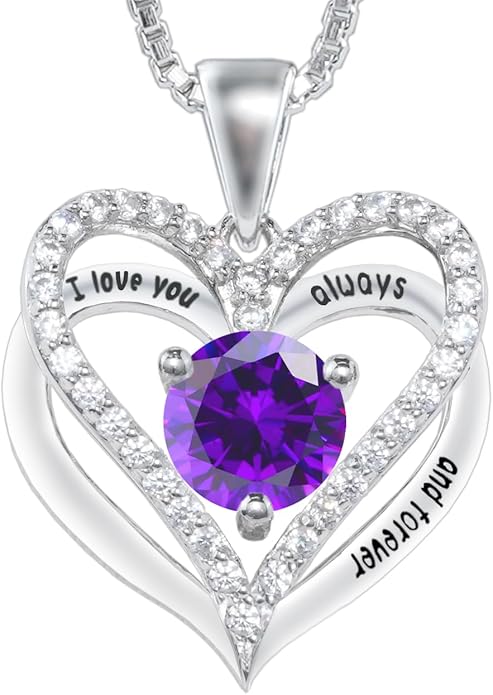 Entwined Souls Necklace - Sterling Silver Double Heart Pendant | Engraved 'I Love You Always and Forever' | Gift for Couples, Anniversary, Wedding