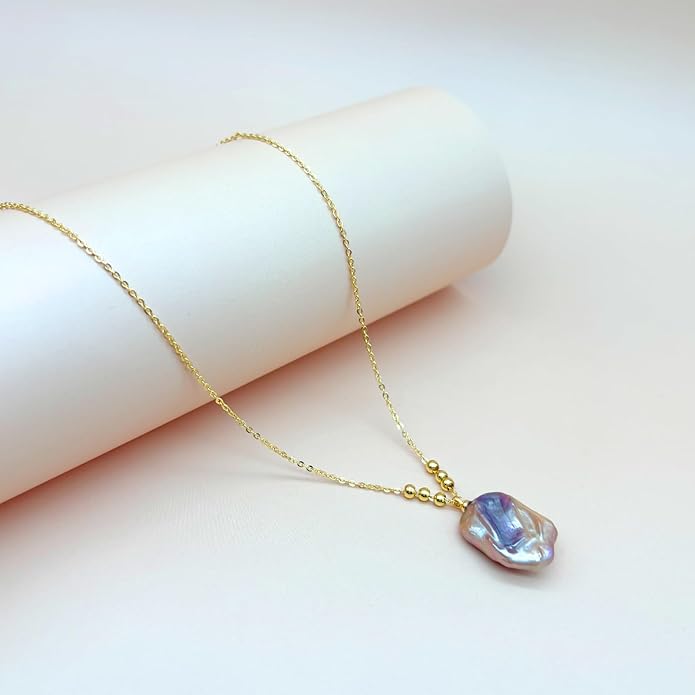 Pearl Necklaces for Women,Charm Choker Necklaces with Natural Freshwater Cultured Pearls,Dainty Pendants Necklaces Daily Wear or Fashion Gift for Women