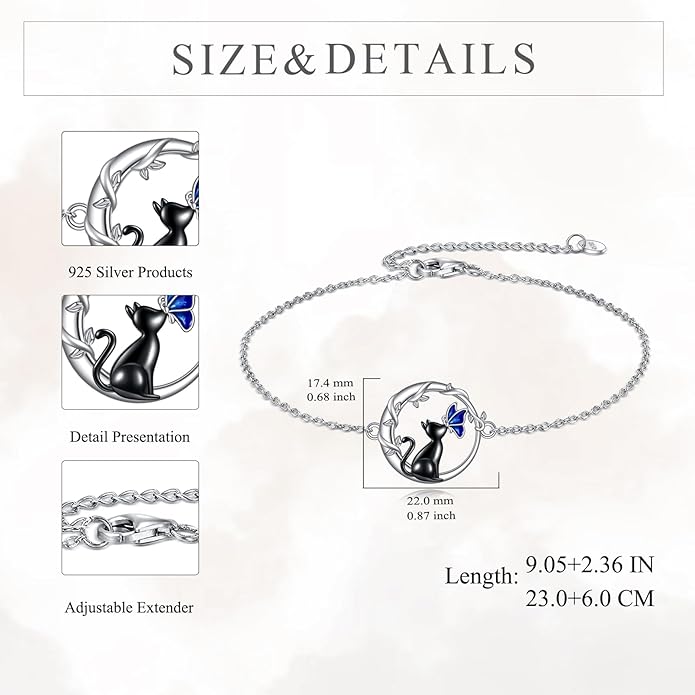 TIGER RIDER Dragonfly Anklet Sterling Silver Dragonfly Gifts Jewelry for Women with Crystal Birthday Anniversary