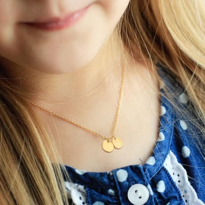 Two Initial Necklace for Women, 14K Gold Plated Dainty You and Her Initial Necklace Relationship Jewelry Mothers Day Valentines Gifts for Women Mom Friend Sister Her Birthday