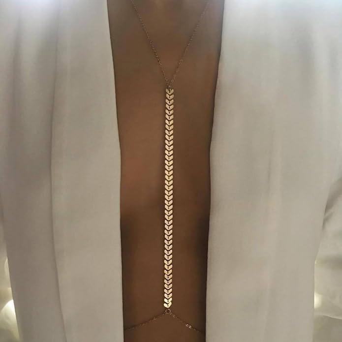 14K Gold Body Chains for Women, Sexy Layered Belly Waist Chain Bikini Bra Chain, Summer Beach Rhinestone Body Jewelry