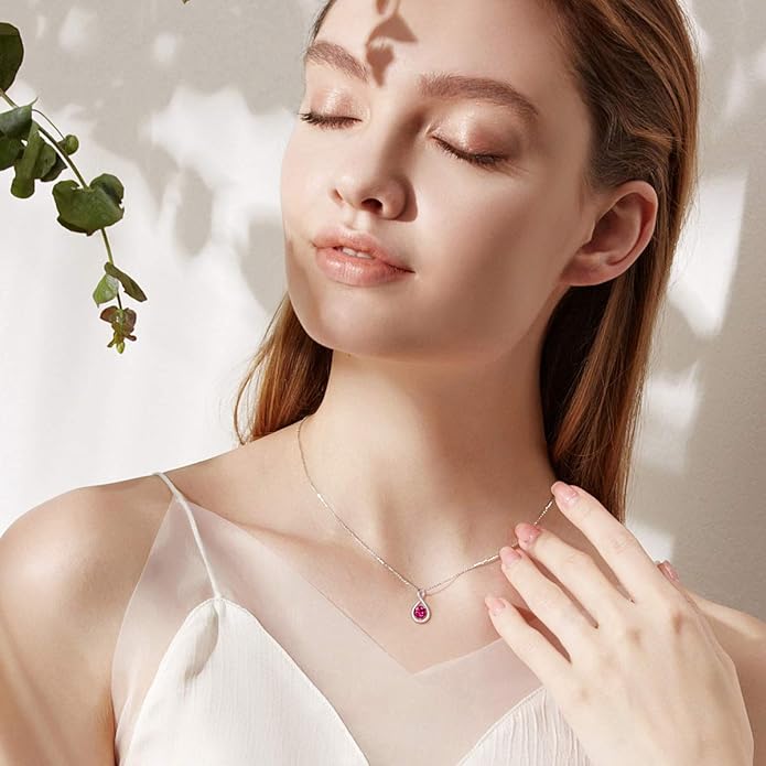 FANCIME Birthstone Necklaces for Women Fine Jewelry Sterling Silver Dainty Infinity Pendant Anniversary Birthday Christmas Gifts for Her Wife Mom Lady Daughter, Chain 16"+2" Extend