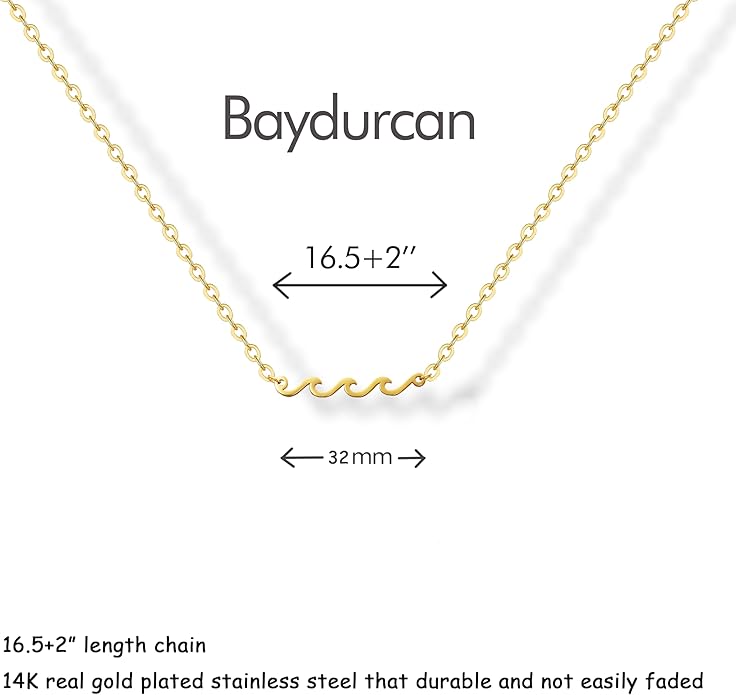 Baydurcan Dainty Gold Necklace for women - 14K Gold Plated Pendant Necklaces Gifts for Friends Sister Mother, Birthday, Christmas, Graduation, Inspirational Gifts