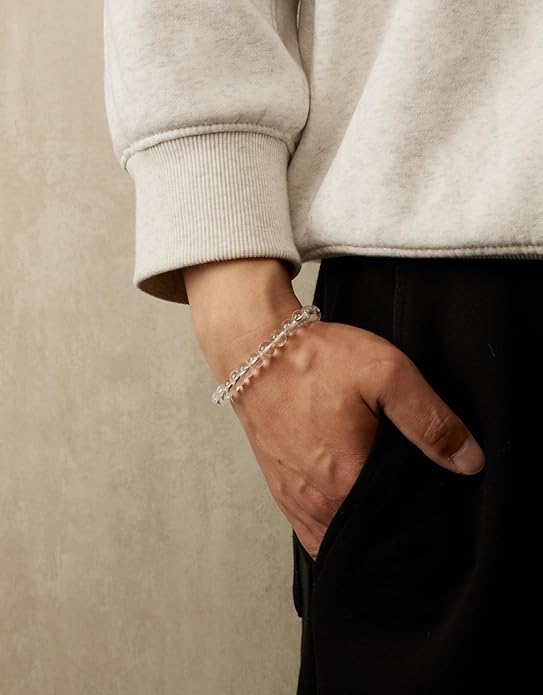 Handmade Natural Stone Beaded Stretch Bracelets,Healing Crystals Protection Bracelet,Spiritual Jewelry Gifts for Women & Men,Replacement Beads Included