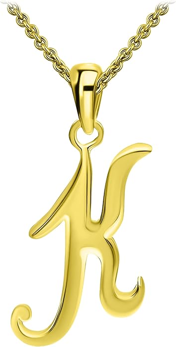 SEA OF ICE Letter Initial Necklace, Alphabet Letter Pendant Necklace, Sterling Silver, Gold, Rose Gold Necklace for Women, Elegant Initial Necklaces, Personalized Custom Women's Necklaces