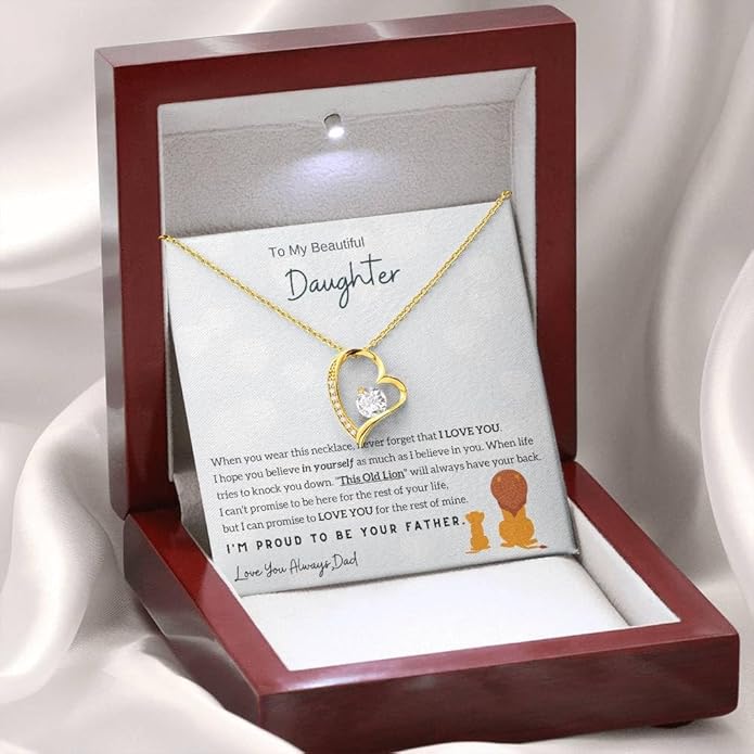 Jewelry Father Daughter Necklace - Forever Love, Proud to Be Your Father - Christmas Birthday Gift From Dad