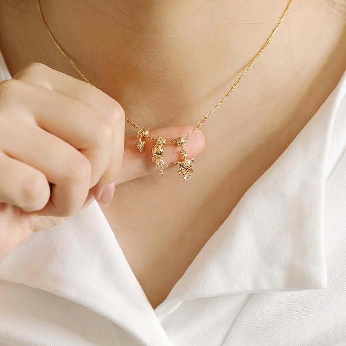 Summer Holiday Necklace,Dainty Chain, Charm Necklace For Women,Cute Cat Charm,Natural Pearls,18k Gold Plated,Choose Your Favorite Charm, Change Easily