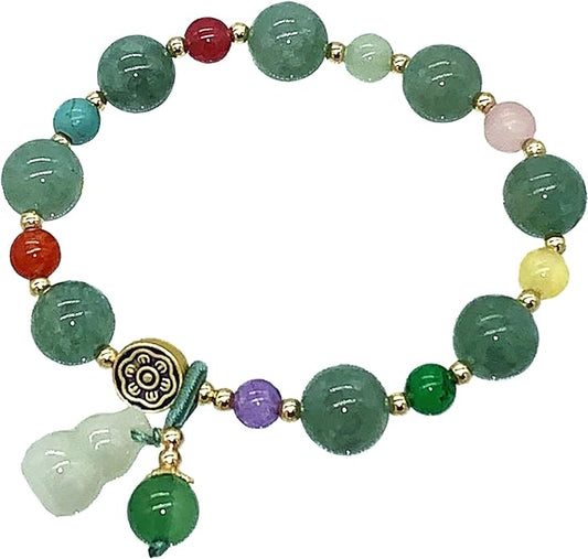 Feng Shui Handmade Chinese Wu Lou/Hu Lou Bracelet for Health and Protection (GREEN)