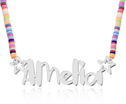 Custom Name Necklace - 925 Sterling Silver & 316 Stainless Steel, 14 Fonts & Multi-Language Options, 4 Colors, 5 Chain Styles, Personalized Gift with Premium Box