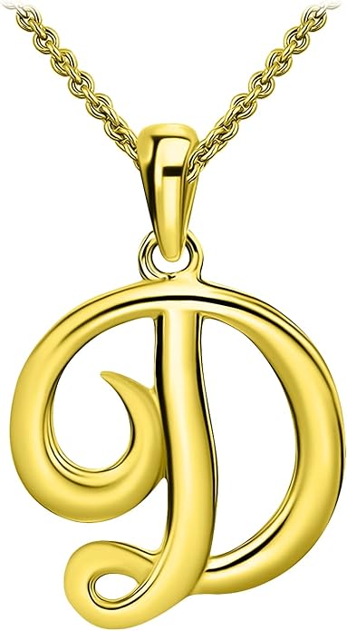 SEA OF ICE Letter Initial Necklace, Alphabet Letter Pendant Necklace, Sterling Silver, Gold, Rose Gold Necklace for Women, Elegant Initial Necklaces, Personalized Custom Women's Necklaces