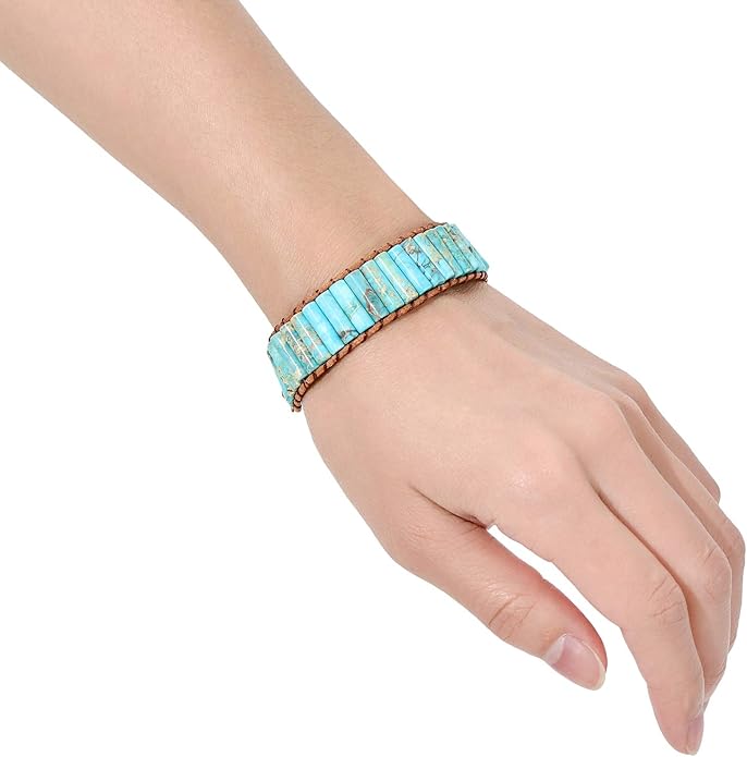 sedmart 7 Chakra Bracelets for Women with Real Stones Leather Wrap Healing Bead Bracelet Women Men Boho Friendship Jewelry