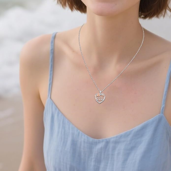 Number Necklace for Women 925 Sterling Silver Rose Angel Numbers Necklace Jewelry Birthday Gift for Grandma Mother