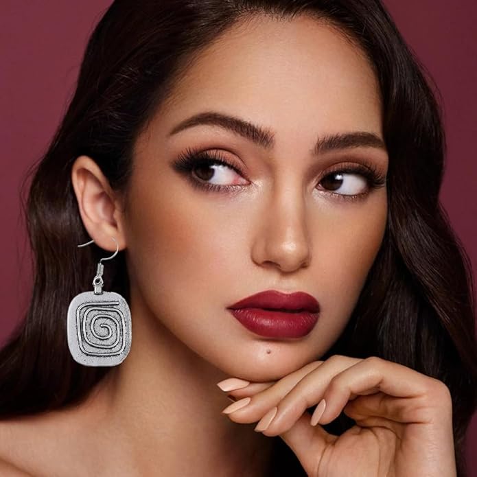 12 Pairs Vintage Geometric Druse Crystal Drop Dangle Earrings Ethnic Style Vintage Boho Jewelry Waterdrop Earrings Jewelry Set for Women