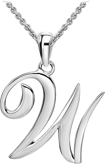 SEA OF ICE Letter Initial Necklace, Alphabet Letter Pendant Necklace, Sterling Silver, Gold, Rose Gold Necklace for Women, Elegant Initial Necklaces, Personalized Custom Women's Necklaces