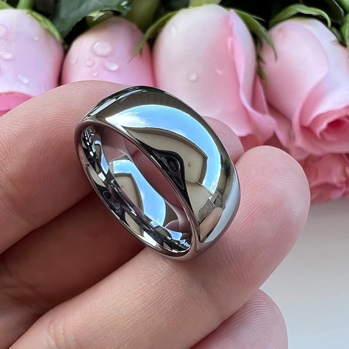 4mm 6mm 8mm 10mm Silver/Gold/White Tungsten Rings for Men Women Couple Fashion Jewelry Anniversary Engagement Wedding Bands Domed Polished I Love You Engraved Comfort Fit