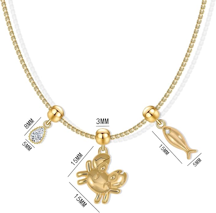 Summer Holiday Necklace,Dainty Chain, Charm Necklace For Women,Cute Cat Charm,Natural Pearls,18k Gold Plated,Choose Your Favorite Charm, Change Easily