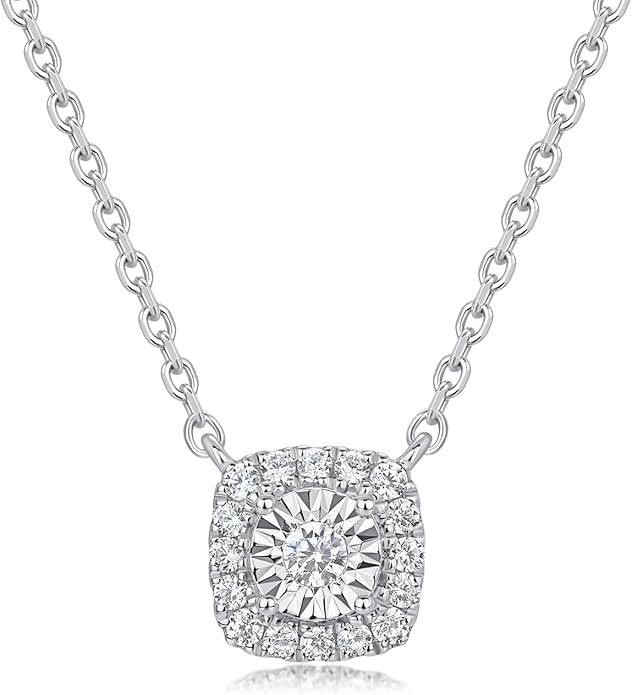 Sterling Silver Heart Cut Lab Grown Diamond Halo Pendant Necklace, Chain Included,ideal gift for anniversaries, birthdays, or any milestone celebration.