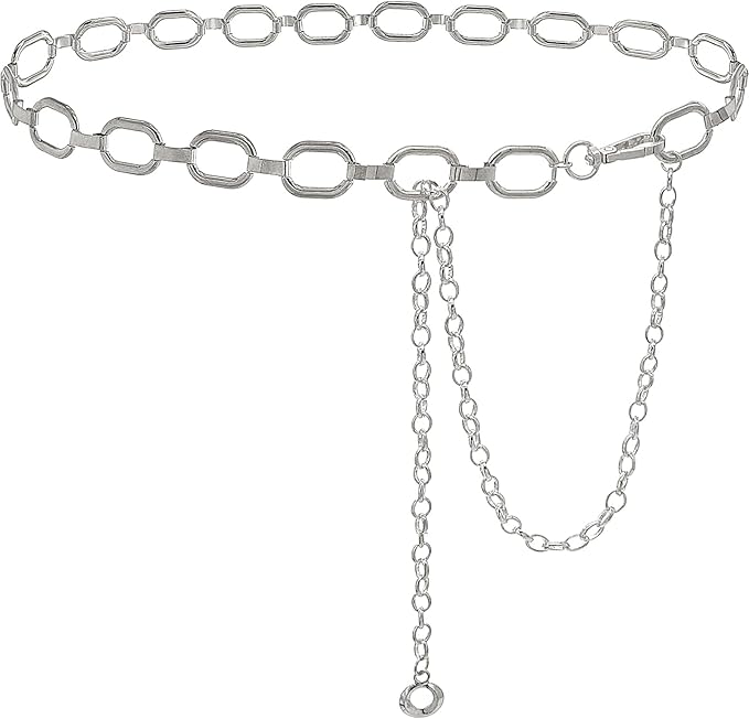 Women's Chain Belt Metal Waist Belt Chunky Belly Link Belt
