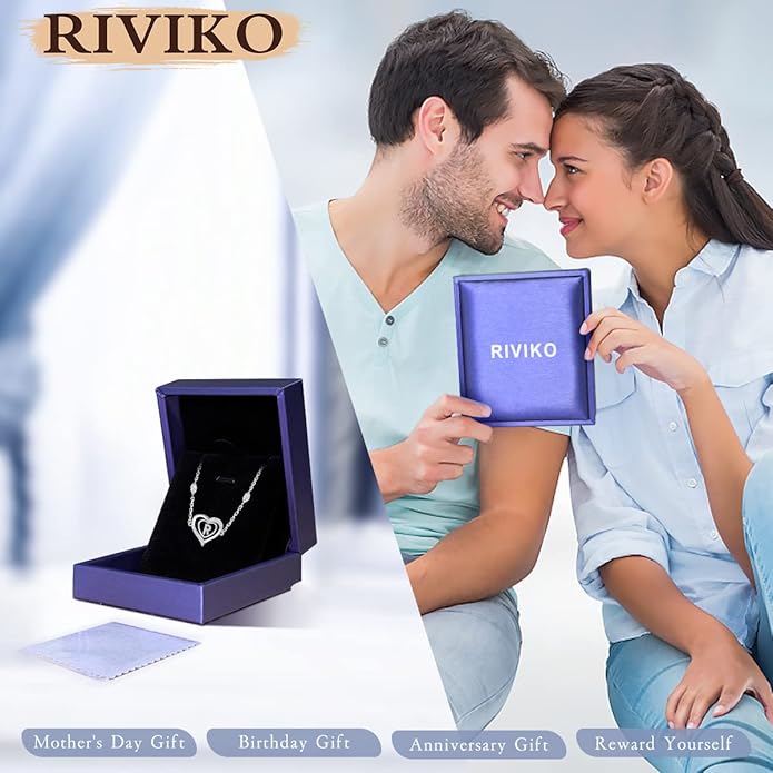 RIVIKO Heart Initial Bracelets for Women,925 Sterling Silver Letter Bracelets, Personalized Charm Alphabet Jewelry Valentines Christmas Mother’s Day Birthday Gifts for Women Friend Her Mom Wife Lady