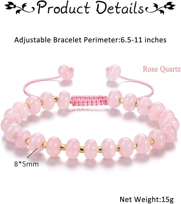 PESOENTH Healing Crystal Gemstone Colorful Beaded Bracelets for Women,Natural Chakra Stone Summer Surfer Beach Boho Bracelet jewelry Gifts for Women Ladies