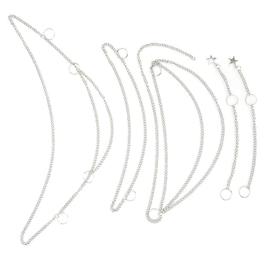 5PCS Hip Hop Punk Hair Braid Chain Hair Jewelry Chain Rings Ponytail Hair Accessories Dreadlock Hair Braid Hair Decoration Clips for Women