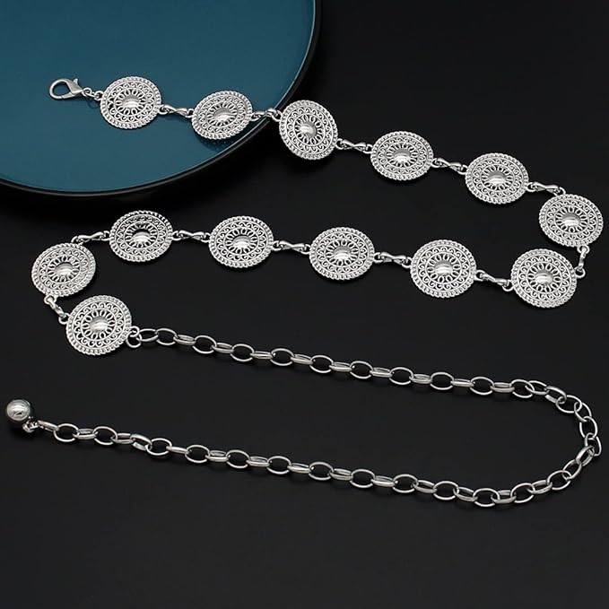 Women's Chain Belt Metal Waist Belt Chunky Belly Link Belt