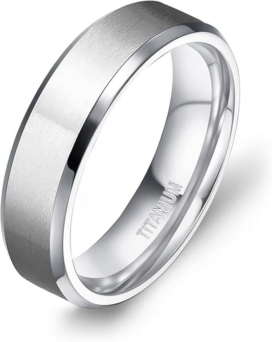 TIGRADE Titanium Rings 4MM 6MM 8MM 10MM Wedding Band in Comfort Fit Matte for Men Women Size 3-15