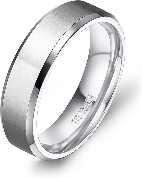 TIGRADE Titanium Rings 4MM 6MM 8MM 10MM Wedding Band in Comfort Fit Matte for Men Women Size 3-15
