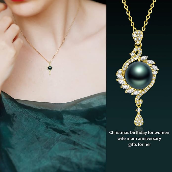 Black Tahitian Pearl Ladies Necklace - Mom & Wife Gifts for Mothers Day, Anniversary & Christmas
