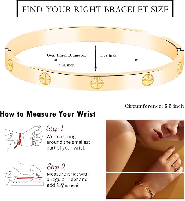 2-Pack Friendship Bracelets for Women - 18K Gold Plated Titanium Steel Cuff Love Bangle Set with Cubic Zirconia | Sister Jewelry Gift, Eco-Friendly Packaging, Durable Everyday Wear