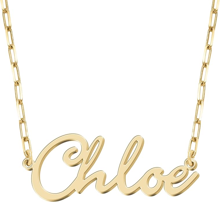 Personalized Name Necklace | Sterling Silver/Stainless Steel | 14 Fonts, 4 Colors, 5 Chains | Tarnish-Free, Handmade Gift for Women: Mom, Daughter, Sister | Ideal for Birthday, Mother's Day,Christmas