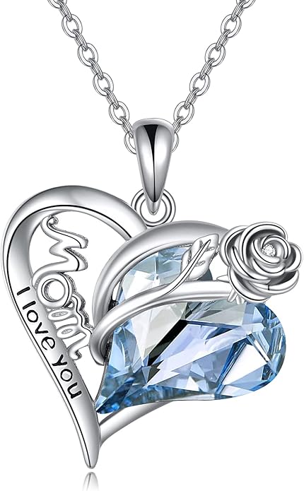 POPKIMI Sterling Silver Necklace Wolves/Elephants/Pandas/Penguins Pendant Necklace for Mom Daughter