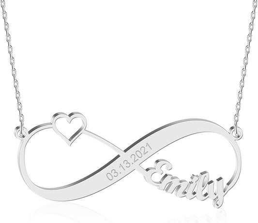 Custom Name Necklace - 925 Sterling Silver & 316 Stainless Steel, 14 Fonts & Multi-Language Options, 4 Colors, 5 Chain Styles, Personalized Gift with Premium Box