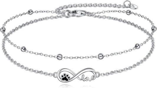 TIGER RIDER Dragonfly Anklet Sterling Silver Dragonfly Gifts Jewelry for Women with Crystal Birthday Anniversary