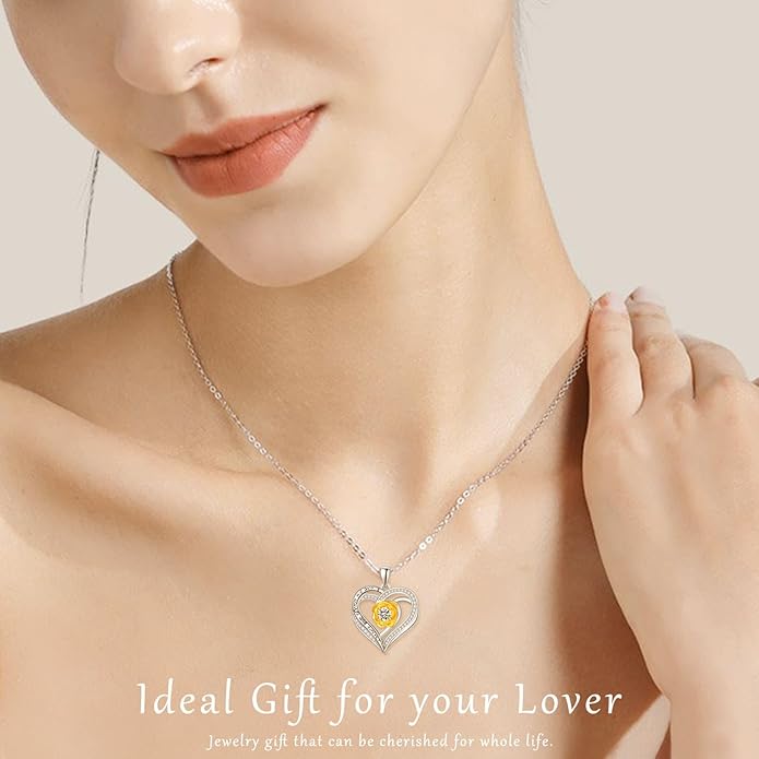 Palpitate Heart Necklaces for Women Forever Love Pendant Necklace Anniversary Valentine's Day Gifts for Lovers Wife Her Mom