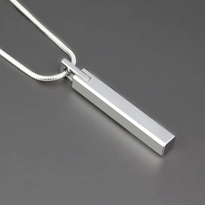 COAI Tungsten Bar Necklace for Men, Men's Pendant Necklace God/Silver 20"-26"