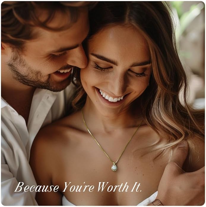 Twine&Co Infinity Moissanite Pendant Necklace – 1-3 Carat VVS1 Clarity D Color Lab-Grown Diamond Alternative – 14K Gold or Silver With Chain, Adjustable Eco-Friendly Infinity Design, Gift for Her