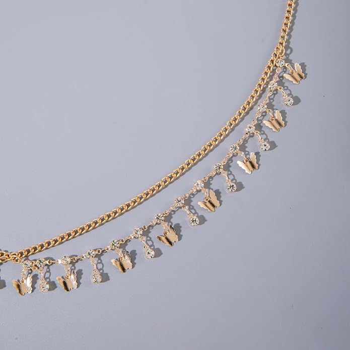 JFORYOU Waist Chain for Women Layered Belly Chain for The Waist Adjustable Waterproof Sexy Bikini Satellite Beads Chain Summer Non Tarnish Body Chain Jewelry for Women