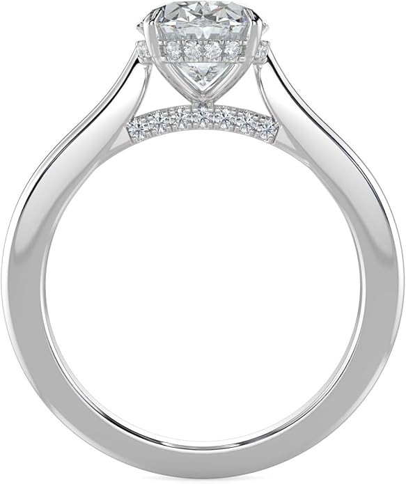 14K and 18K White Yellow and Rose Gold Lab Grown Diamond Solitaire Engagement Ring for Women, 4 Prong Rings for Wedding and Valentine Gift 1 to 2 Carat TW (Color E-F, Clarity VVS-VS)