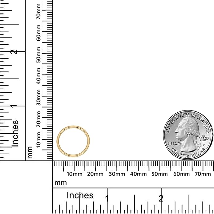 AVORA 10K Yellow Gold Plain Band Stackable Ring- Size 1-9