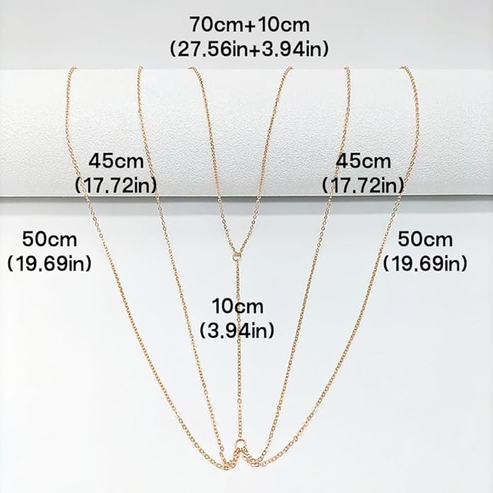 MODRSA Gold Chain Belt - Fashion Waist Chain Belt with Moon, Butterfly Rhinestone & Layered Design