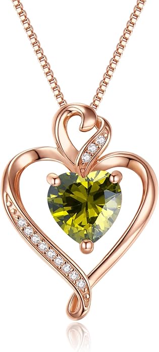 Heart Necklaces for Women 925 Sterling Silver Pendant Necklace Rose Gold Plated White Gold/14K Gold Plated Love Necklace for Her Girlfriend Wife Valentines Day Birthday Women Jewelry 18"+2"