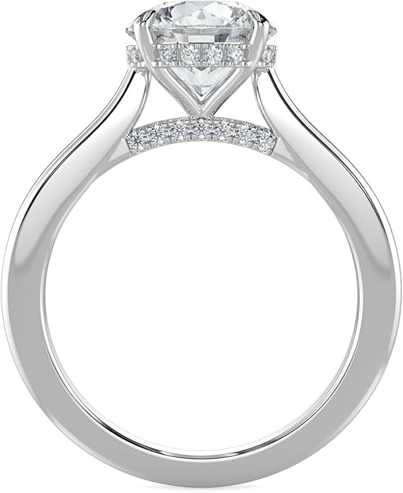 14K and 18K White Yellow and Rose Gold Lab Grown Diamond Solitaire Engagement Ring for Women, 4 Prong Rings for Wedding and Valentine Gift 1 to 2 Carat TW (Color E-F, Clarity VVS-VS)